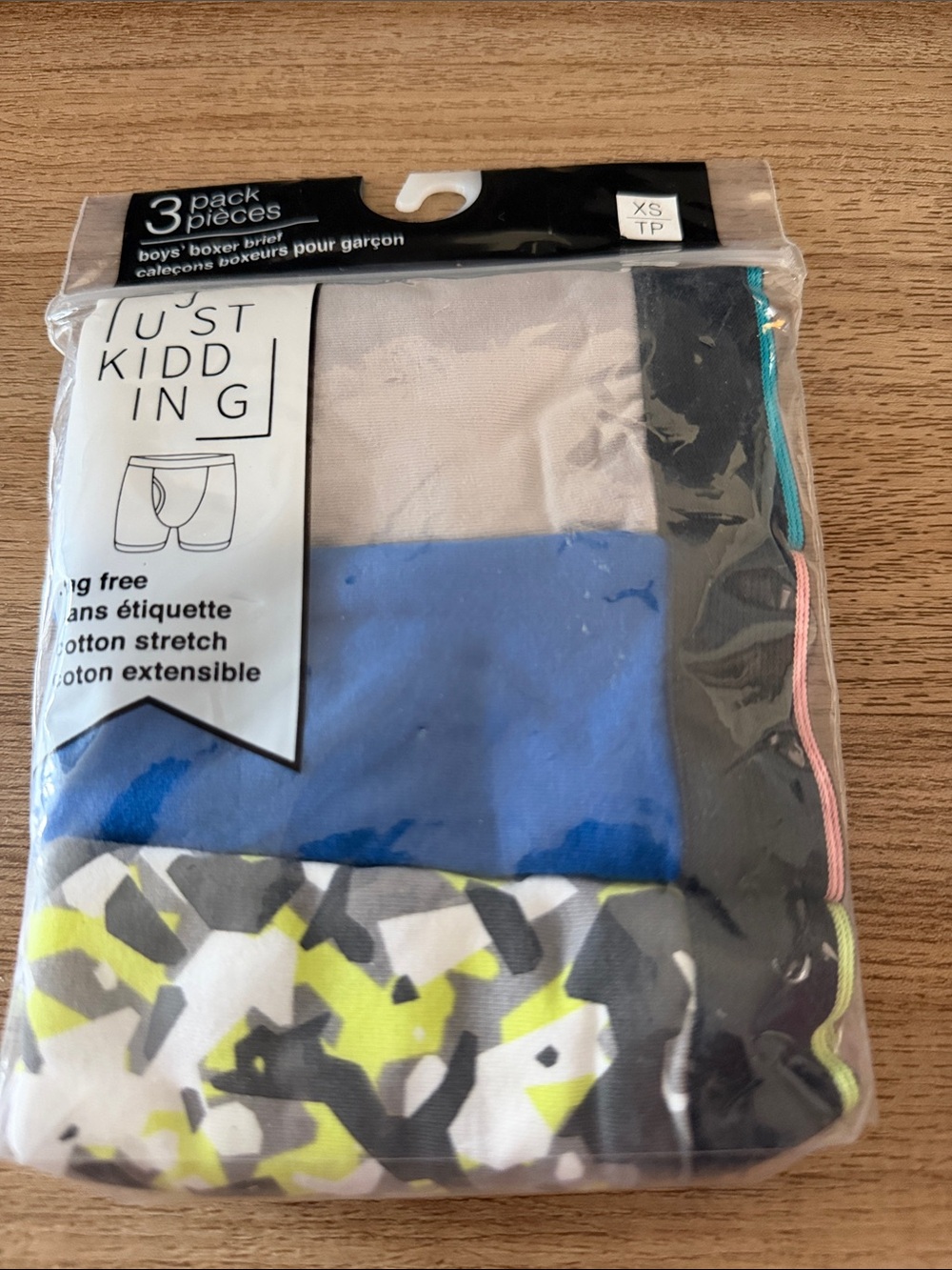 NWT Boys' 3-Pack Boxer Briefs - Blue, Gray & Pattern size XS/S
